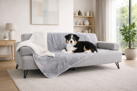 Neutral-colored dog blankets to suit any interior