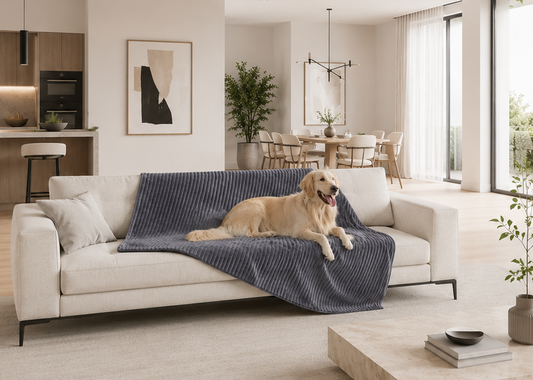 A waterproof sofa blanket that protects in style